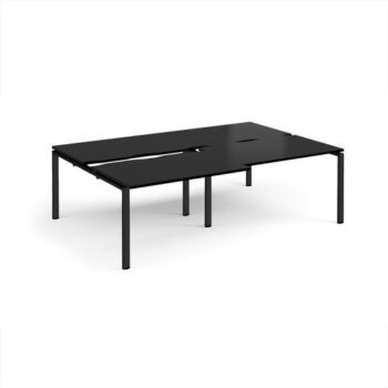 Adapt sliding top double back to back desks 2400mm x 1600mm - black frame black top - STE2416-K-BK