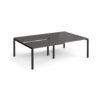 Adapt sliding top double back to back desks 2400mm x 1600mm - black frame storm grey top - STE2416-K-OG