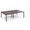 Adapt sliding top double back to back desks 2400mm x 1600mm - black frame Walnut top - STE2416-K-W