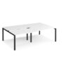 Adapt sliding top double back to back desks 2400mm x 1600mm - black frame White Top - STE2416-K-WH