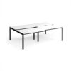 Adapt sliding top double back to back desks 2400mm x 1600mm - black frame White Top black edge - STE2416-K-WK