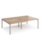 Adapt sliding top double back to back desks 2400mm x 1600mm - silver frame Beech top - STE2416-S-B