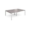 Adapt sliding top double back to back desks 2400mm x 1600mm - silver frame Grey Oak Top - STE2416-S-GO