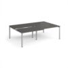 Adapt sliding top double back to back desks 2400mm x 1600mm - silver frame storm grey top - STE2416-S-OG
