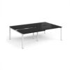 Adapt sliding top double back to back desks 2400mm x 1600mm - white frame black top - STE2416-WH-BK