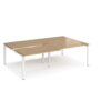 Adapt sliding top double back to back desks 2400mm x 1600mm - white frame Oak Top - STE2416-WH-O