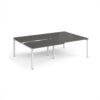 Adapt sliding top double back to back desks 2400mm x 1600mm - white frame storm grey top - STE2416-WH-OG