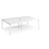 Adapt sliding top double back to back desks 2400mm x 1600mm - white frame White Top - STE2416-WH-WH