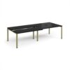 Adapt sliding top double back to back desks 2800mm x 1200mm - green frame black top - STE2812-GN-BK