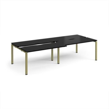 Adapt sliding top double back to back desks 2800mm x 1200mm - green frame black top - STE2812-GN-BK
