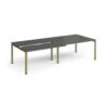 Adapt sliding top double back to back desks 2800mm x 1200mm - green frame storm grey top - STE2812-GN-OG