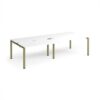 Adapt sliding top double back to back desks 2800mm x 1200mm - green frame White Top - STE2812-GN-WH