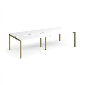 Adapt sliding top double back to back desks 2800mm x 1200mm - green frame White Top - STE2812-GN-WH