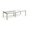 Adapt sliding top double back to back desks 2800mm x 1200mm - green frame White Top black edge - STE2812-GN-WK