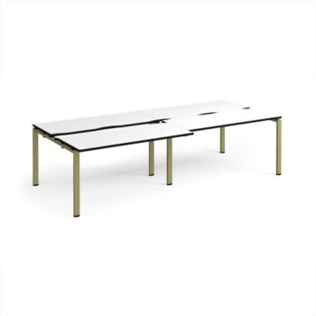 Adapt sliding top double back to back desks 2800mm x 1200mm - green frame White Top black edge - STE2812-GN-WK