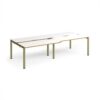Adapt sliding top double back to back desks 2800mm x 1200mm - green frame White Top oak edge - STE2812-GN-WO