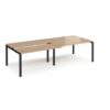 Adapt sliding top double back to back desks 2800mm x 1200mm - black frame Beech top - STE2812-K-B