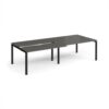 Adapt sliding top double back to back desks 2800mm x 1200mm - black frame storm grey top - STE2812-K-OG