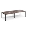 Adapt sliding top double back to back desks 2800mm x 1200mm - black frame Walnut top - STE2812-K-W