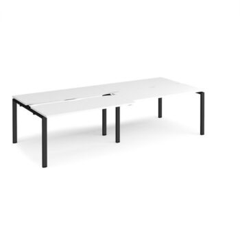 Adapt sliding top double back to back desks 2800mm x 1200mm - black frame White Top - STE2812-K-WH