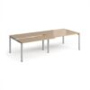Adapt sliding top double back to back desks 2800mm x 1200mm - silver frame Kendal Oak Top - STE2812-S-KO