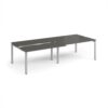Adapt sliding top double back to back desks 2800mm x 1200mm - silver frame storm grey top - STE2812-S-OG
