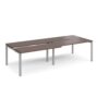 Adapt sliding top double back to back desks 2800mm x 1200mm - silver frame Walnut top - STE2812-S-W