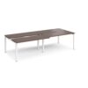 Adapt sliding top double back to back desks 2800mm x 1200mm - white frame Walnut top - STE2812-WH-W