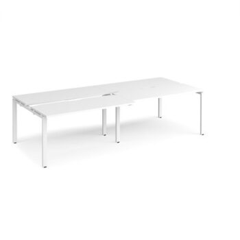 Adapt sliding top double back to back desks 2800mm x 1200mm - white frame White Top - STE2812-WH-WH
