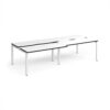 Adapt sliding top double back to back desks 2800mm x 1200mm - white frame White Top black edge - STE2812-WH-WK