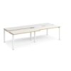 Adapt sliding top double back to back desks 2800mm x 1200mm - white frame White Top with oak edging - STE2812-WH-WO