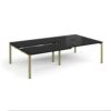 Adapt sliding top double back to back desks 2800mm x 1600mm - green frame black top - STE2816-GN-BK