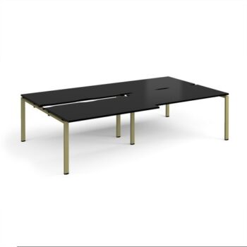 Adapt sliding top double back to back desks 2800mm x 1600mm - green frame black top - STE2816-GN-BK