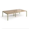 Adapt sliding top double back to back desks 2800mm x 1600mm - green frame Kendal Oak Top - STE2816-GN-KO