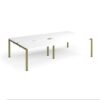 Adapt sliding top double back to back desks 2800mm x 1600mm - green frame White Top - STE2816-GN-WH