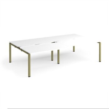 Adapt sliding top double back to back desks 2800mm x 1600mm - green frame White Top - STE2816-GN-WH