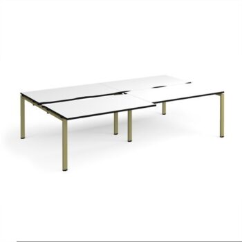 Adapt sliding top double back to back desks 2800mm x 1600mm - green frame White Top black edge - STE2816-GN-WK
