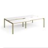 Adapt sliding top double back to back desks 2800mm x 1600mm - green frame White Top oak edge - STE2816-GN-WO