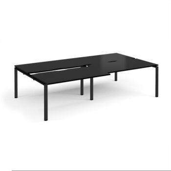 Adapt sliding top double back to back desks 2800mm x 1600mm - black frame black top - STE2816-K-BK