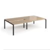 Adapt sliding top double back to back desks 2800mm x 1600mm - black frame Kendal Oak Top - STE2816-K-KO