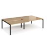 Adapt sliding top double back to back desks 2800mm x 1600mm - black frame Oak Top - STE2816-K-O