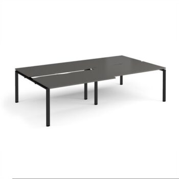 Adapt sliding top double back to back desks 2800mm x 1600mm - black frame storm grey top - STE2816-K-OG