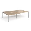 Adapt sliding top double back to back desks 2800mm x 1600mm - silver frame Kendal Oak Top - STE2816-S-KO