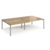 Adapt sliding top double back to back desks 2800mm x 1600mm - silver frame Oak Top - STE2816-S-O