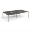 Adapt sliding top double back to back desks 2800mm x 1600mm - silver frame storm grey top - STE2816-S-OG