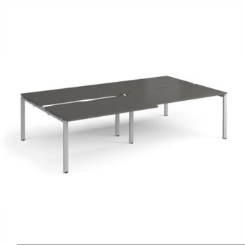 Adapt sliding top double back to back desks 2800mm x 1600mm - silver frame storm grey top - STE2816-S-OG