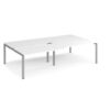 Adapt sliding top double back to back desks 2800mm x 1600mm - silver frame White Top - STE2816-S-WH