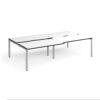 Adapt sliding top double back to back desks 2800mm x 1600mm - silver frame White Top black edge - STE2816-S-WK