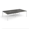 Adapt sliding top double back to back desks 2800mm x 1600mm - white frame storm grey top - STE2816-WH-OG