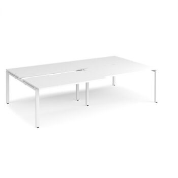 Adapt sliding top double back to back desks 2800mm x 1600mm - white frame White Top - STE2816-WH-WH
